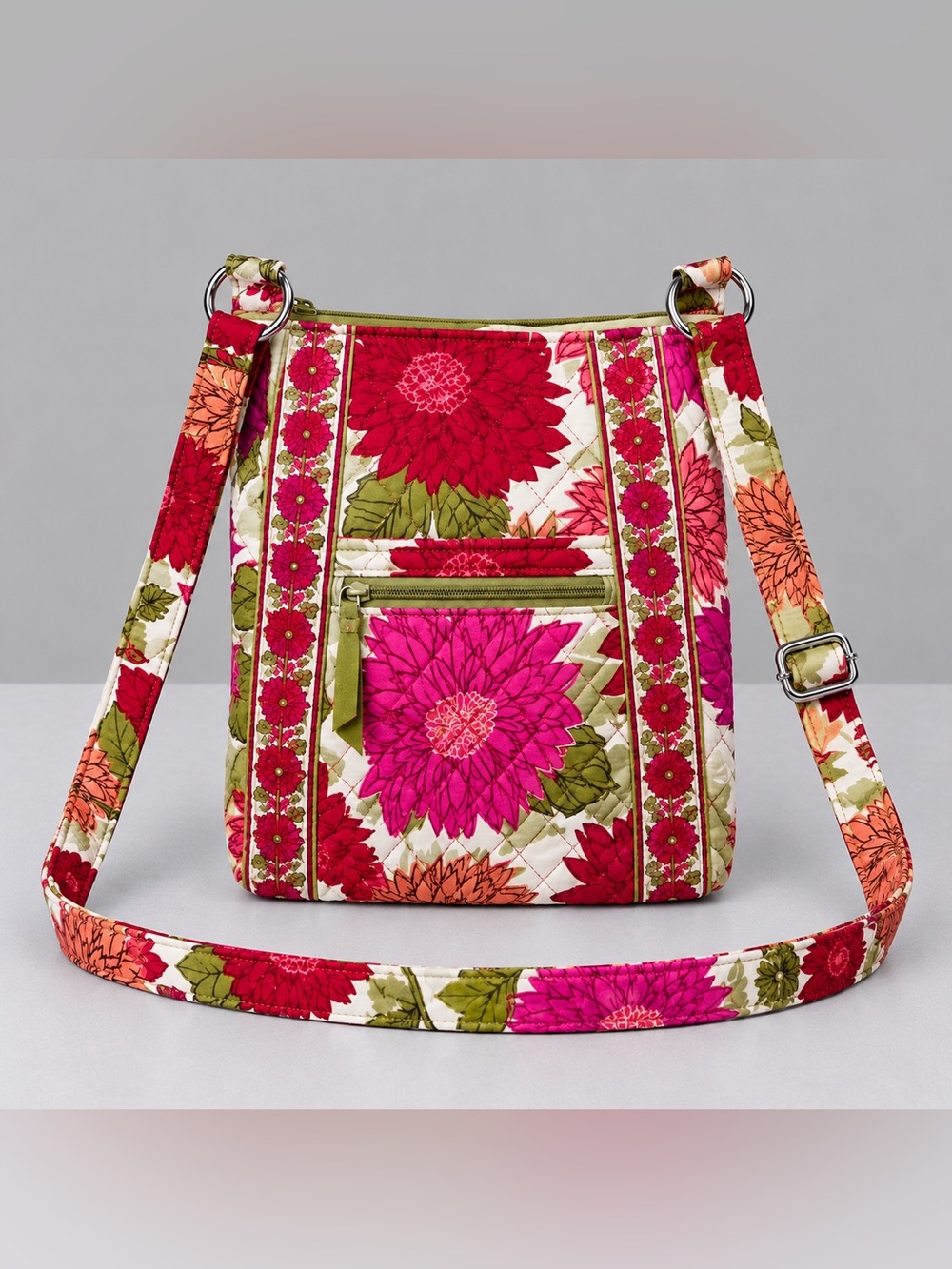 Vera Bradley Hello Dahlia Crossbody Hipster Bag Floral Cottage Bohemian Retired